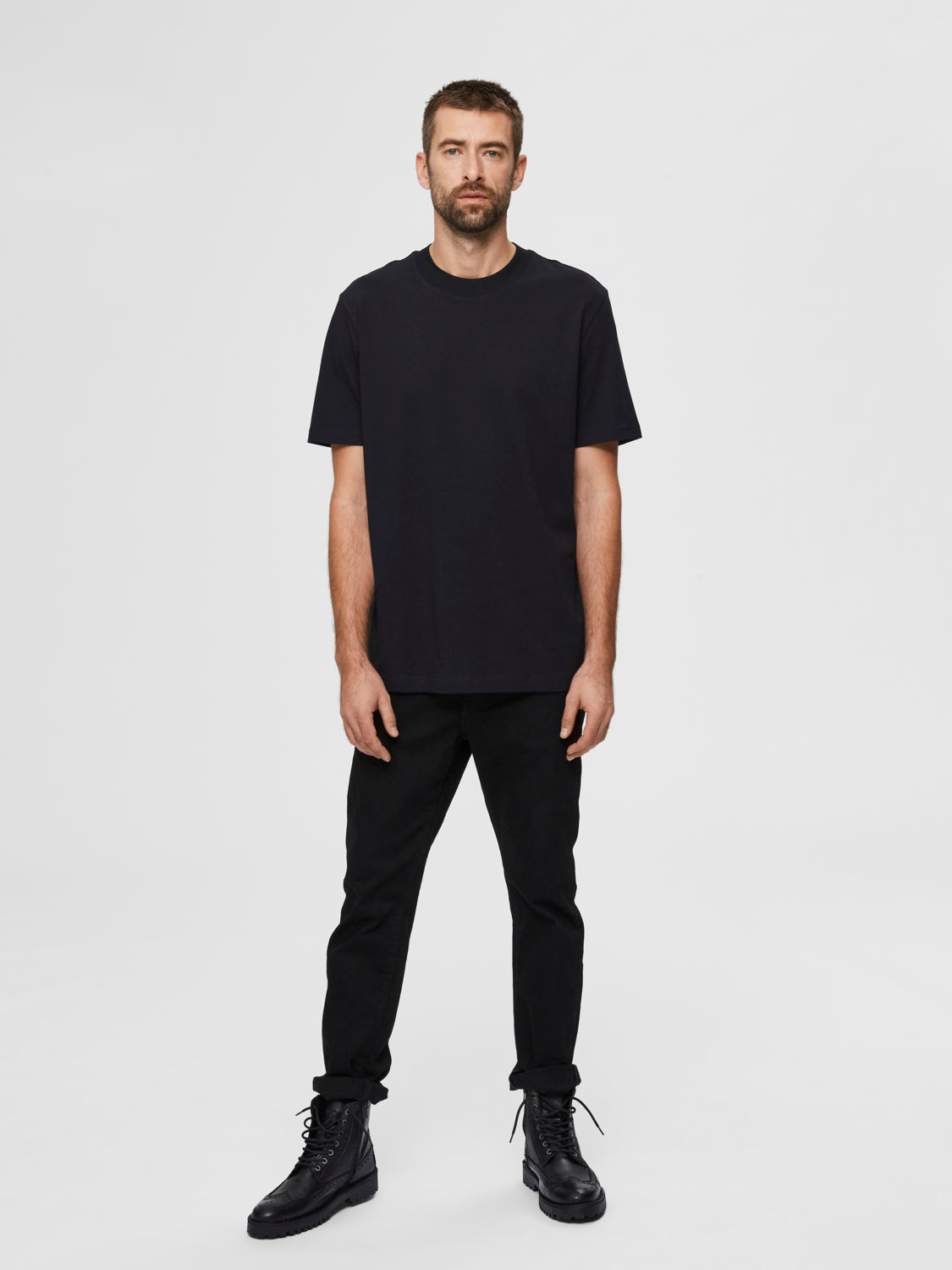SLHRELAXCOLMAN200 T-Shirt - Black